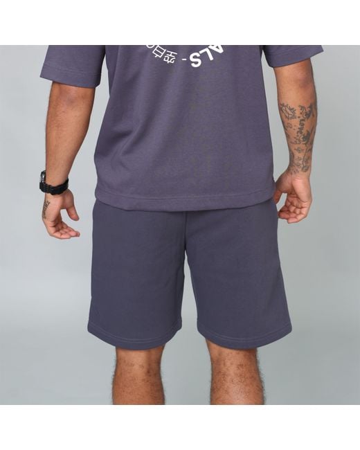 Blank Essentials Blue Circle Fleece Jogger Shorts for men