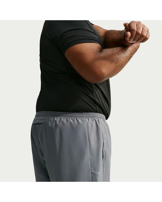 Nike Gray 7 Inch Miler Dri-Fit 7 Inch Brief Lined Running Shorts for men