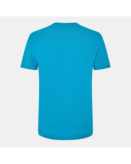 Boss Blue T-Shirt With Logo Design Stretch Cotton for men