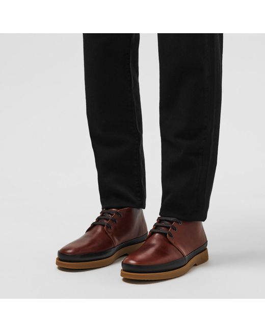 Paul Smith Brown Crane Leather Chukka Boots for men