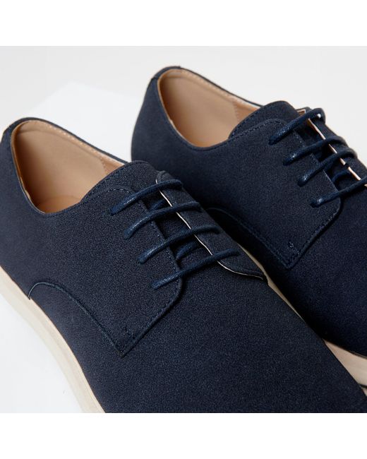 Threadbare Blue Faux Suede Desert Boots for men