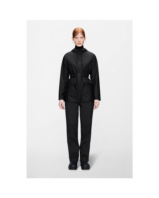 Rains Black Curve Waterproof Jacket