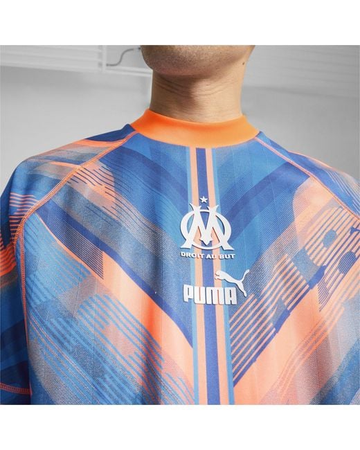 PUMA Blue Olympique Marseille Statement T-Shirt 2024 2025 Adults for men
