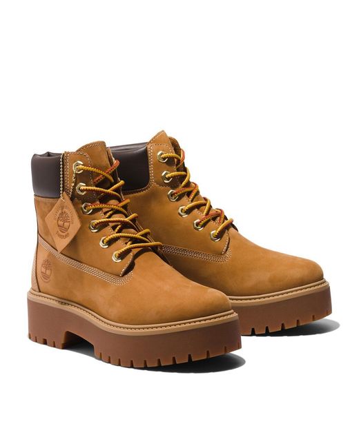 Timberland Brown Stone Street 6 Inch Lace Up Waterproof Boots