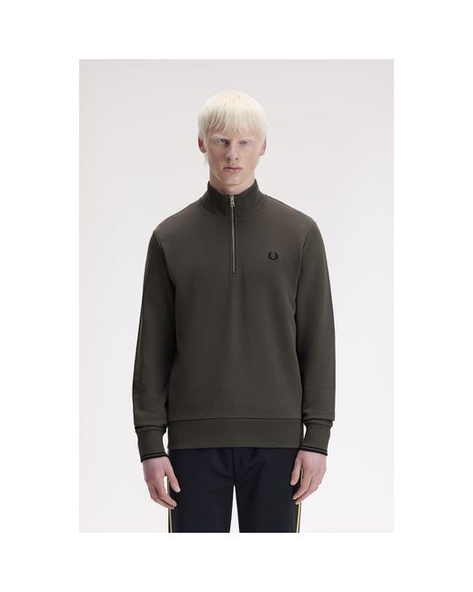 Fred Perry Black Fredperry Half Zip Top for men