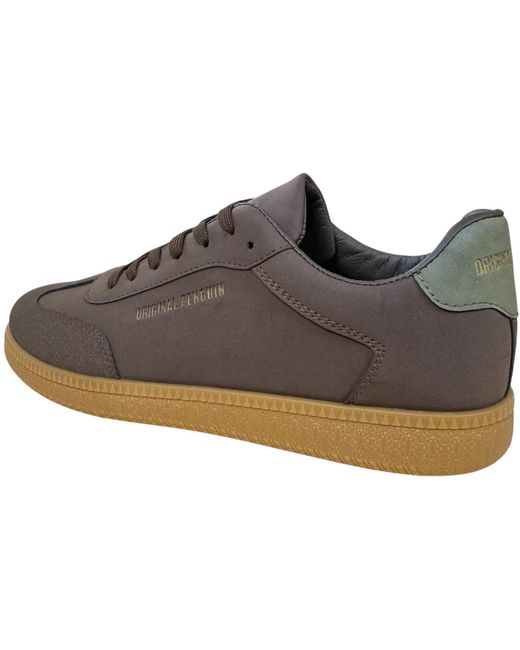 Original Penguin Brown Salsa Court Trainers for men