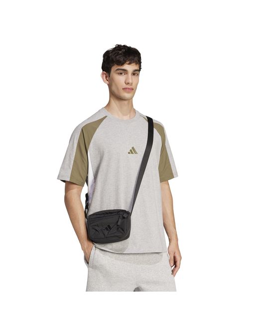 Adidas Gray Seasonal Essentials Colorblock T-Shirt for men