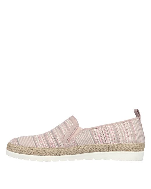 Skechers Pink Engineered Woven Twin Gore Slip On Espadrilles