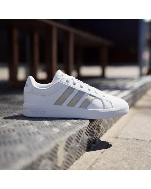 Adidas White Grand Court Base Trainers