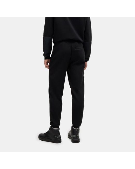 HUGO Black Dimacs Fleece Closed Cuff Joggers for men