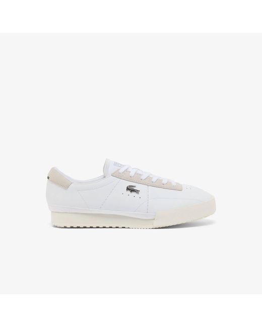 Lacoste White Aura Leather Low-Top Trainers for men