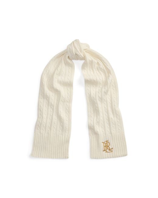 Ralph Lauren Natural Lrl Cable Scarf Ld64