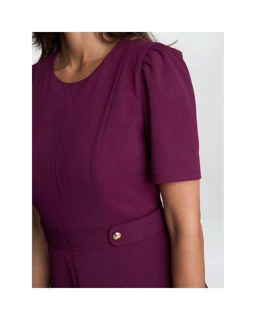 Gina Bacconi Purple Mel Fit And Flare Midi Dress