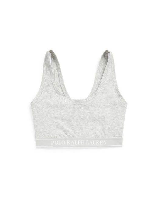 Polo Ralph Lauren Gray Cotton Non-Wired Scoop Bralette