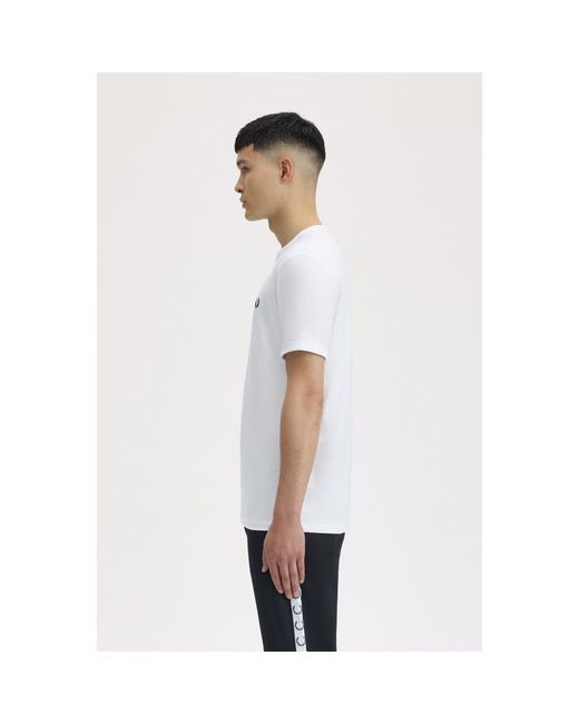 Fred Perry White Ringer T-Shirt for men