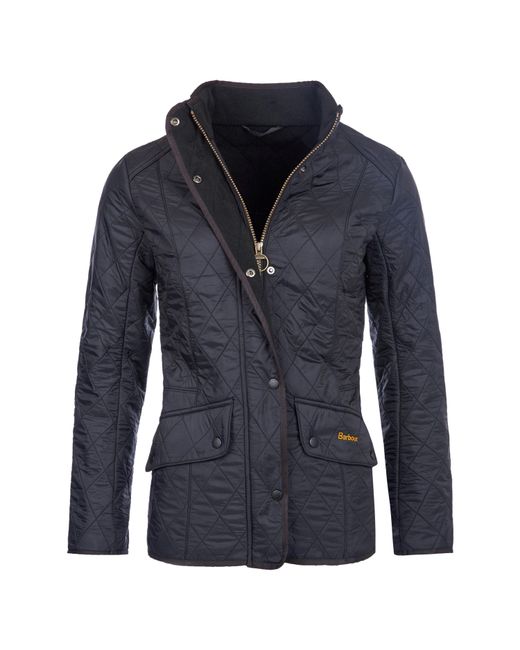 Barbour Blue Cavalry Polarquilt Diamond-Quilted Fleece-Lined Long Sleeve Slim Fit Quilted Jacket