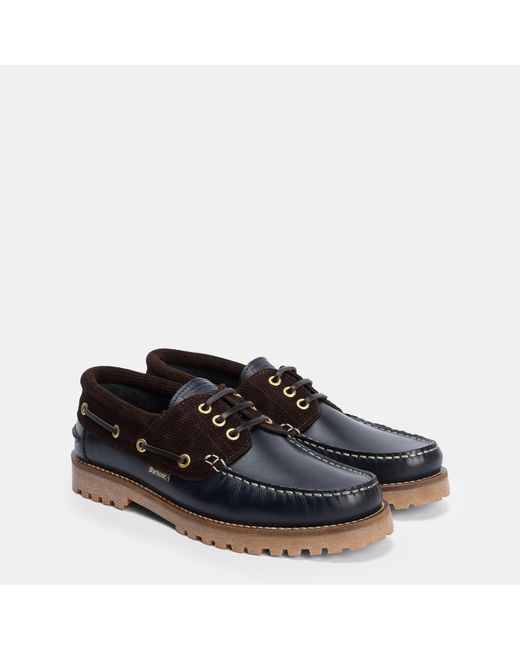 Barbour Black Deck Boat Shoes for men