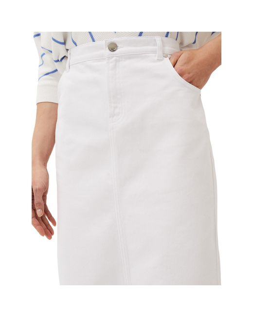 Phase Eight White Aubrey Denim Midi Skirt