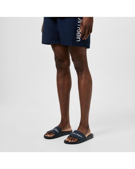 Calvin Klein Blue Pool Logo Sliders for men