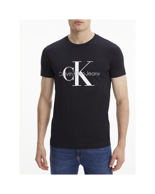 Calvin Klein Black Calvin Monogram T Shirt for men