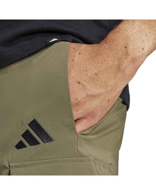 Adidas Green Essentials Small Logo Cargo Chelsea Shorts for men