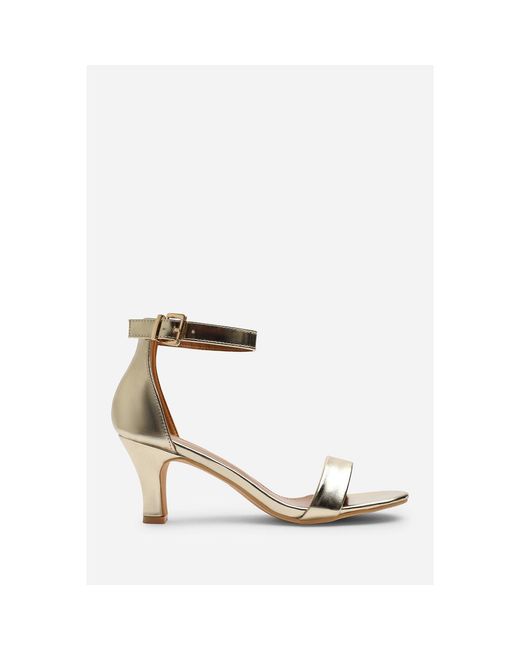Where's That From Brown Where's Two Strap Mid Block Heels