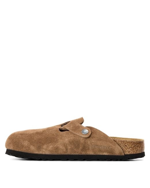 Birkenstock Brown Boston Suede Flat Sandals