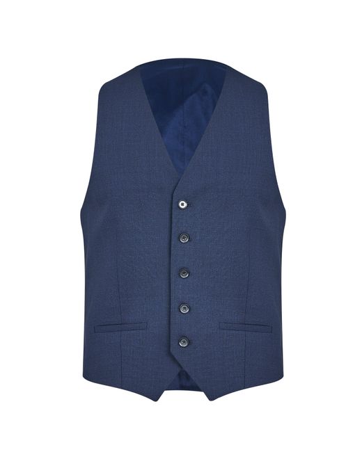 Richard James Blue Wilder Tailored Fit Wool Waistcoat for men