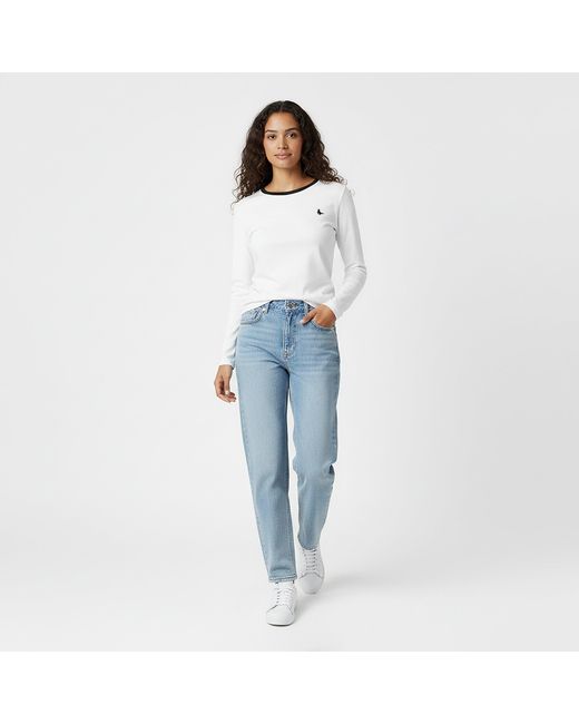 Jack Wills White Jack Trinkey Long Sleeve Ringer T-Shirt