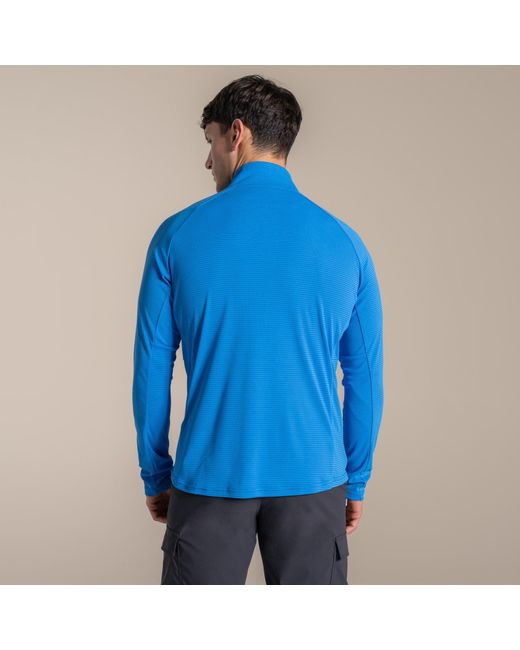 Craghoppers Blue Nosilife Solar Shield+ Quick-Drying Half Zip Top for men