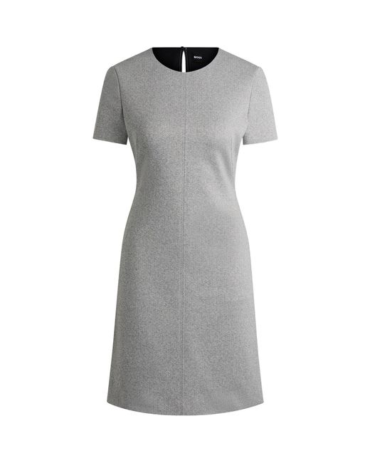 Boss Gray Donalara Luxurious Viscose Blend Dress