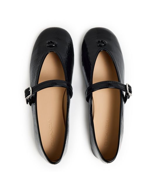 COACH Black Mary Jane Ballet Pumps