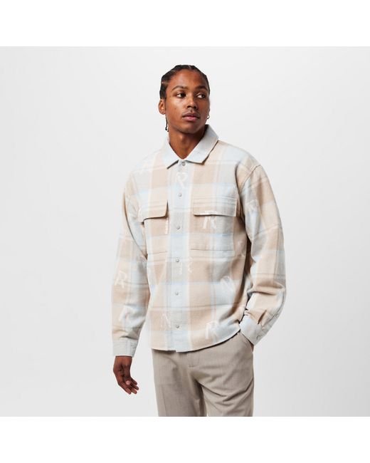 Represent White Patterned Long Sleeve Shirt for men