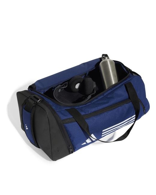 Adidas Blue Essentials 3-Stripes Duffel Bag Small