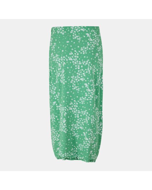 Jack Wills Green Split Midi Skirt