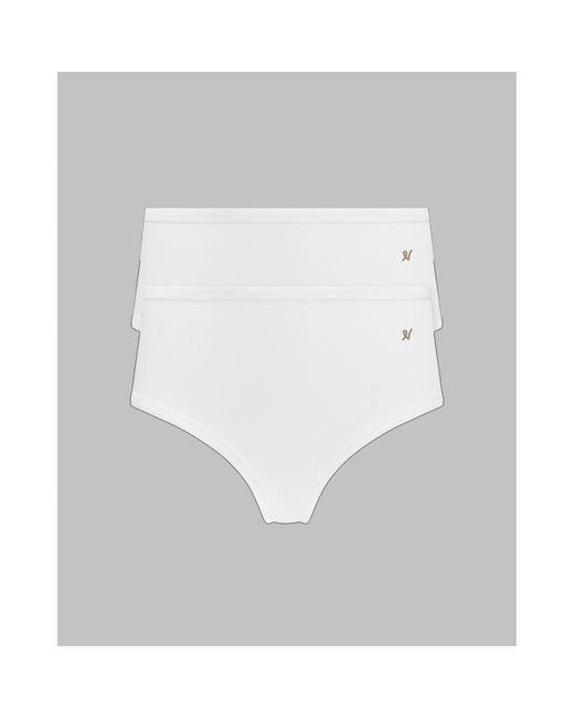 Nudea Gray The Midi Brief 2 Pack Organic Cotton Lounge