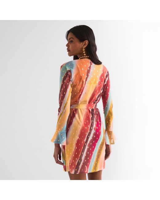 Never Fully Dressed Orange Sunset Vienna Wrap Dress