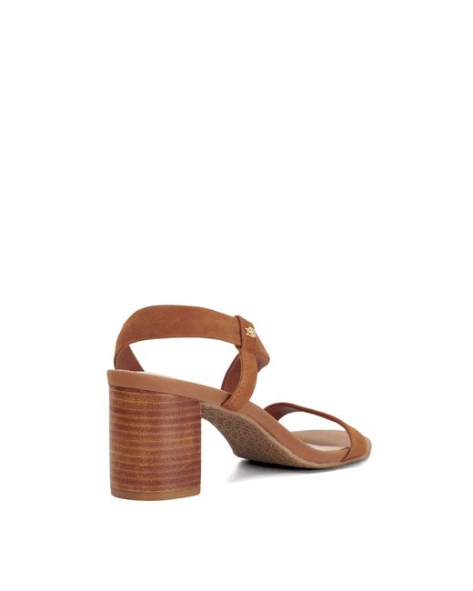 Dune Brown Jestered Heeled Sandals