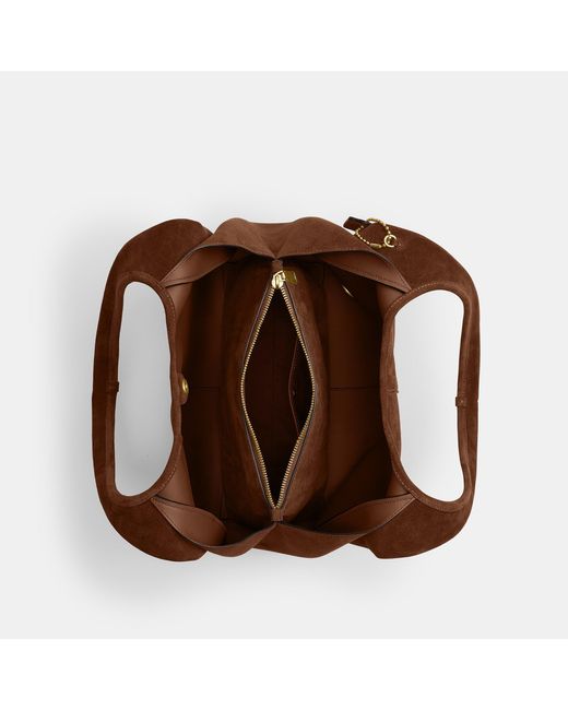 COACH Brown Lana Large Tote Bag