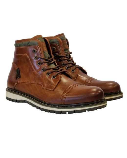 Firetrap Brown Aubin Mess Boots for men
