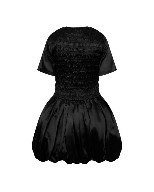 Amy Lynn Black Eleanor Shirred Mini Peplum Dress