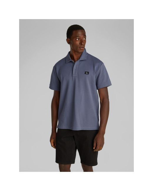 Calvin Klein Blue Short-Sleeve Polo Shirt for men