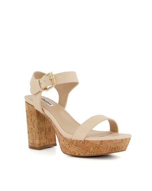 Dune White Jarell Platform Sandals Size 7