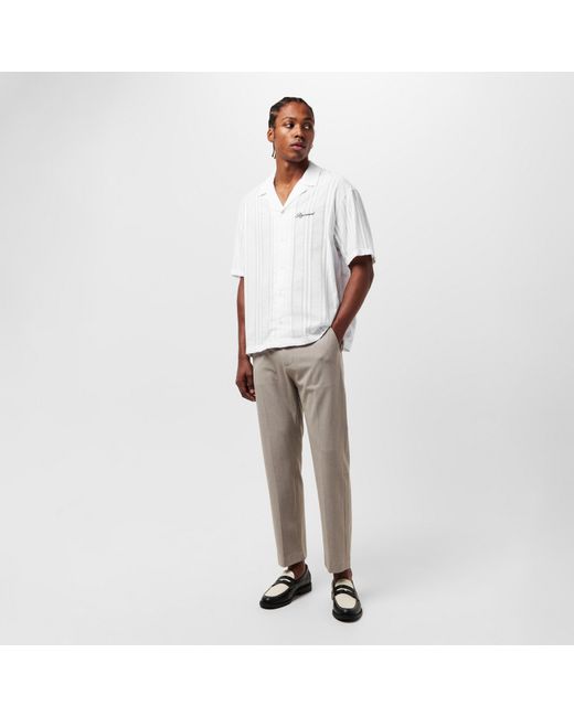 Represent White Short Sleeve Bowling Shirt for men