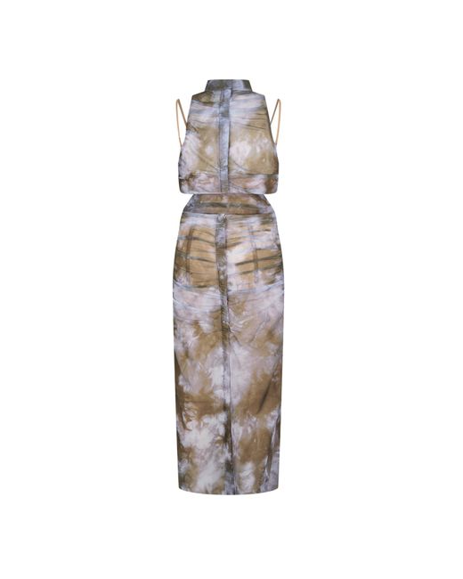 Off-White c/o Virgil Abloh Purple Screen Printed Bodycon Dress