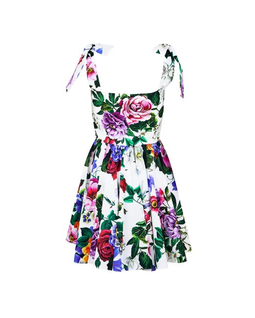 Dolce & Gabbana Blue Floral Cotton Dress