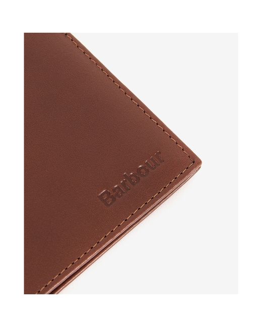 Barbour Brown Colwell Leather Billfold Wallet for men
