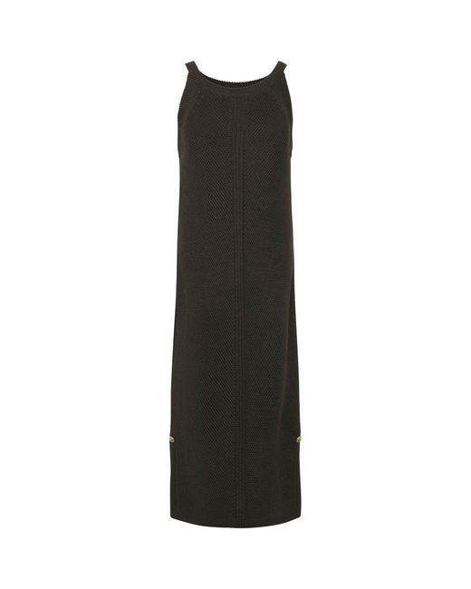 Barbour Black Dakota Knitted Midi Dress