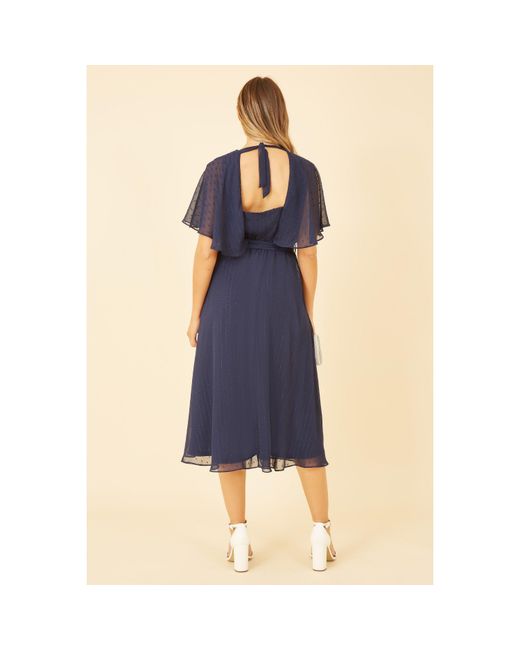 Yumi' Blue Wrap Midi Dress