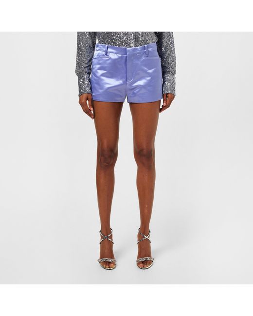 Tom Ford Blue Mini High-Rise Booty Shorts